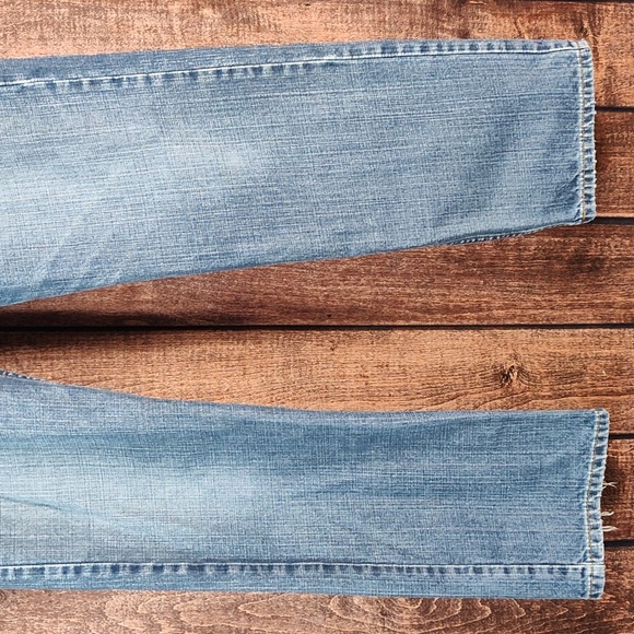 34x34 Vtg Light Distressed Straight Fit Mens Blue Jeans - Picture 4 of 13